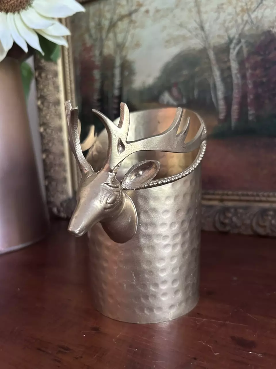 plant/Brass Italian Stag Vessel-1