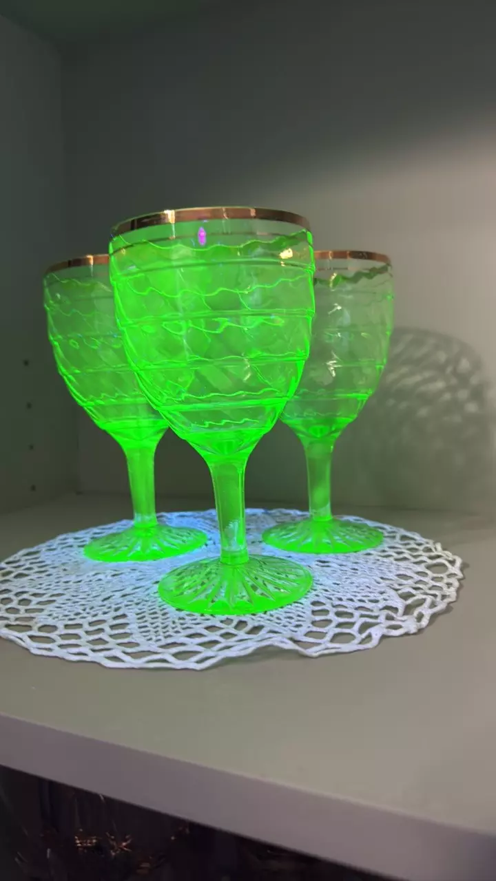 plant/Hocking Glass Company Block Optic  Goblets-1