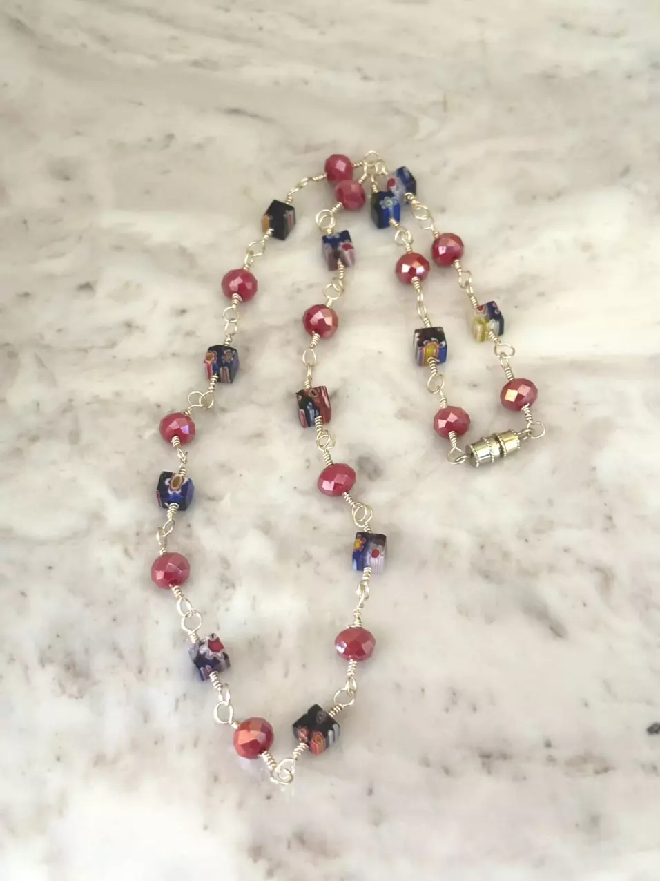 plant/Handmade by me millefiori glass necklace-0