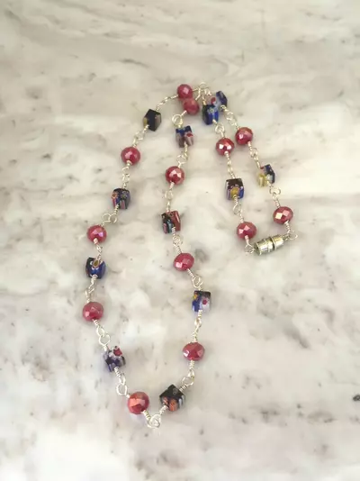 plant/Handmade by me millefiori glass necklace-0-thumbnail