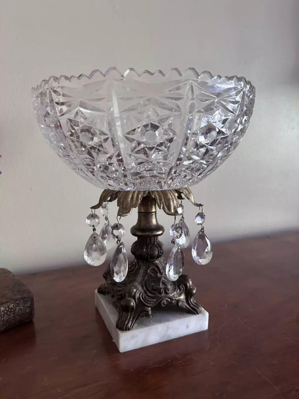 plant/Crystal Centerpiece With Marble Base-2