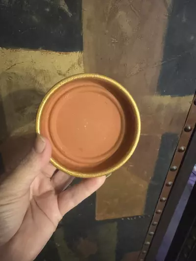 plant/Hand painted and decoupage 3.5” Terra cotta pot-2-thumbnail