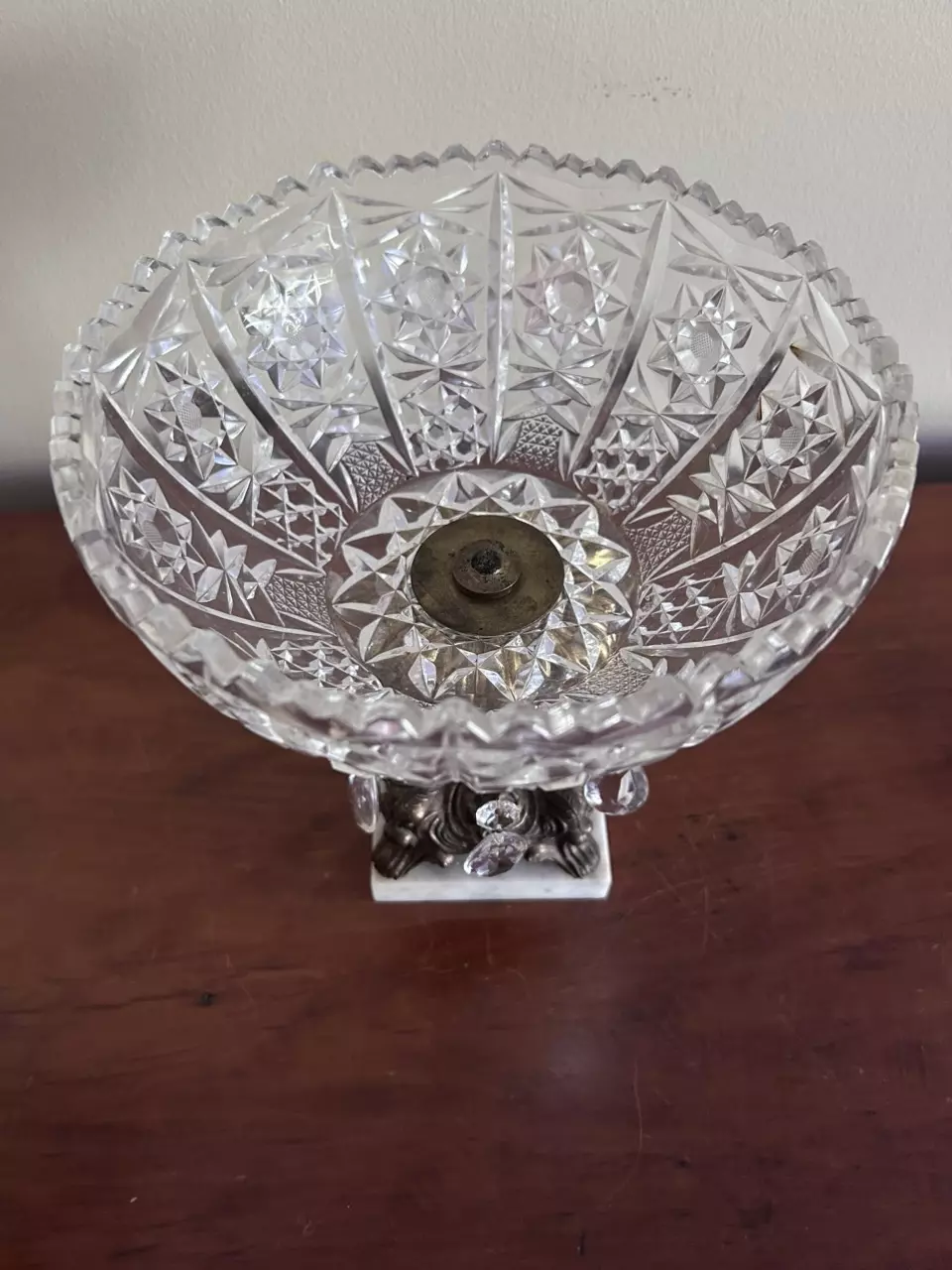 plant/Crystal Centerpiece With Marble Base-1