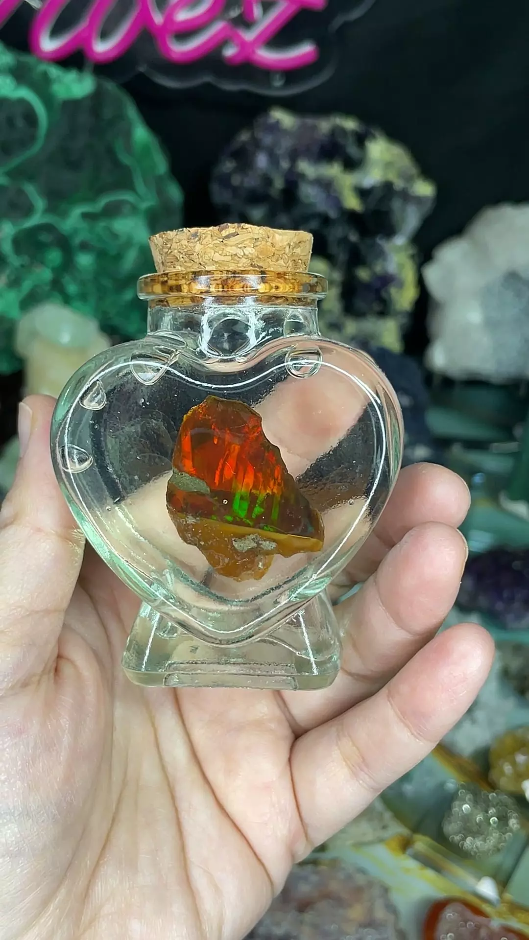 plant/High Grade Ethipoian Water Opal in Heart Jar Setup-0