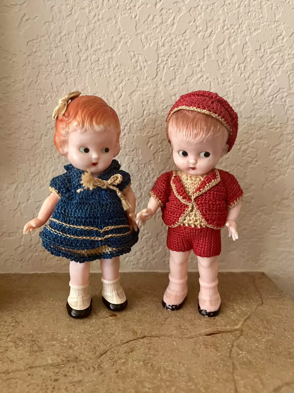 plant/6” vintage hard plastic celluloid dolls-0