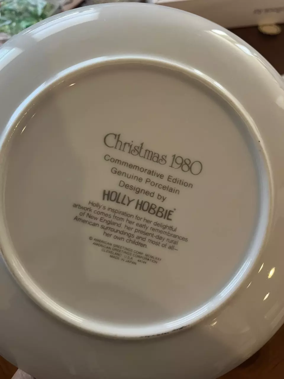 plant/1980 vintage Holly Hobby plate Japan made-1