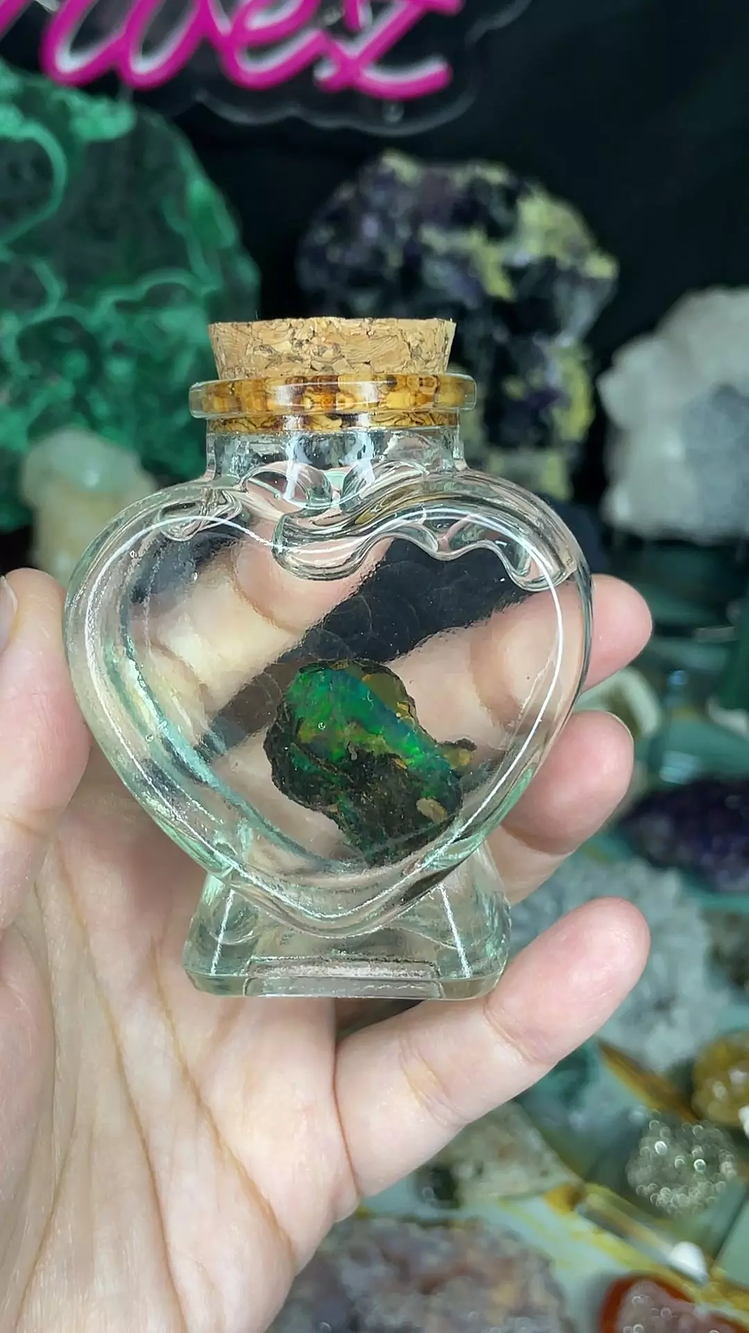 plant/High Grade Ethipoian Water Opal in Heart Jar Setup-0