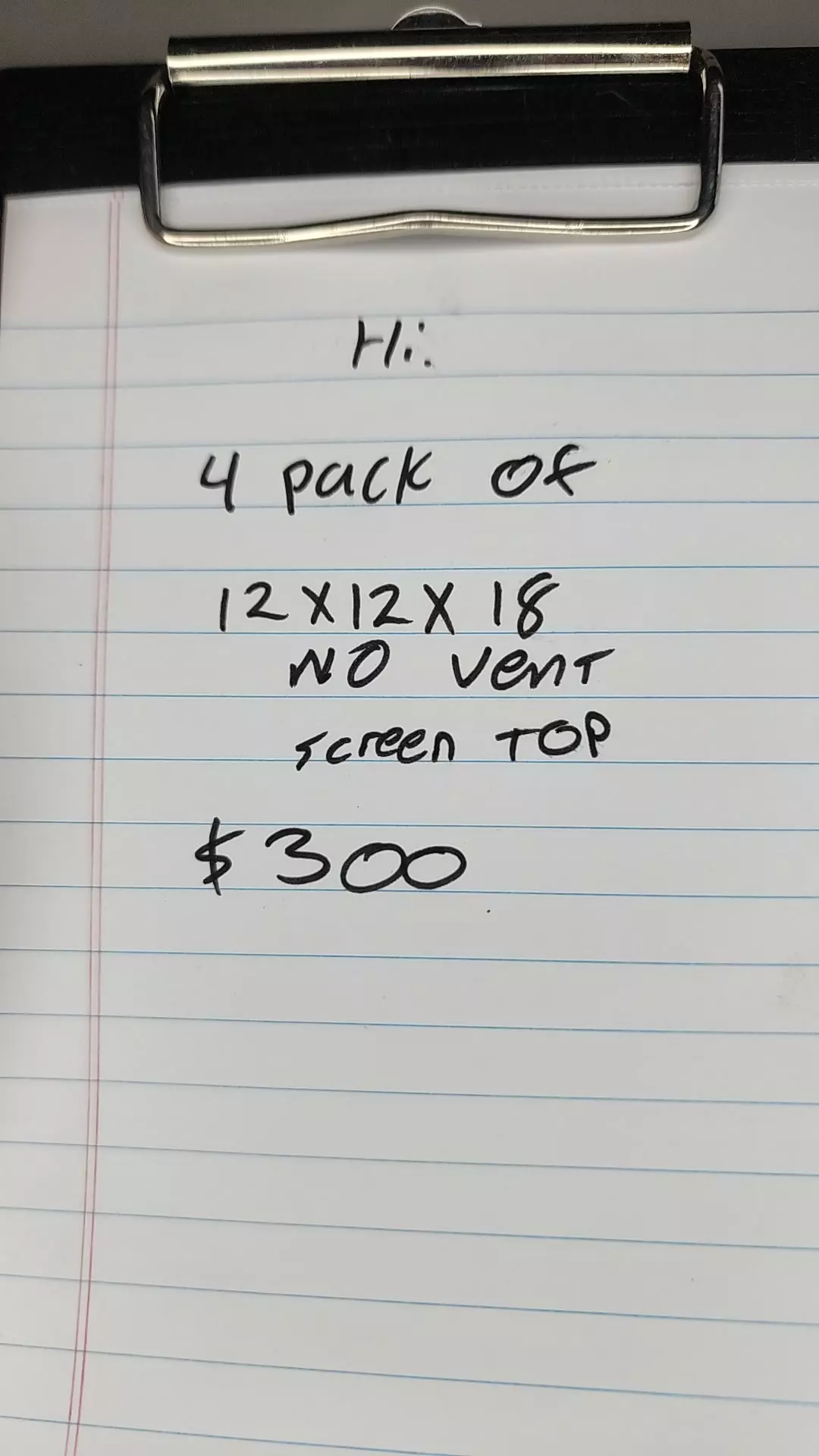 plant/4 pack 12x12x18 pvc NO VENT w/ screen top-0