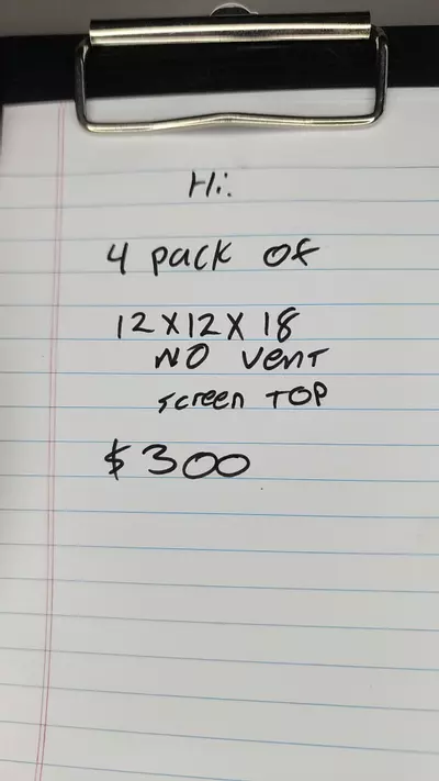 plant/4 pack 12x12x18 pvc NO VENT w/ screen top-0-thumbnail