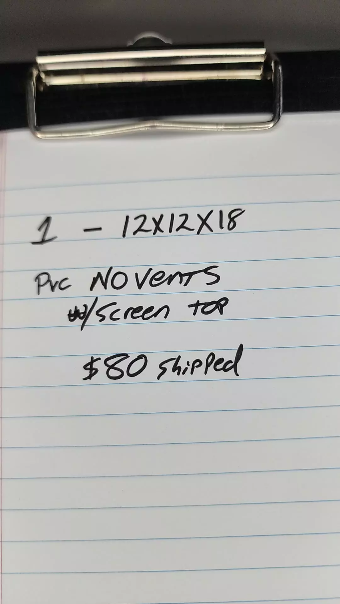 plant/12x12x18 SINGLE NO VENTS W/ SCREEN TOP-0