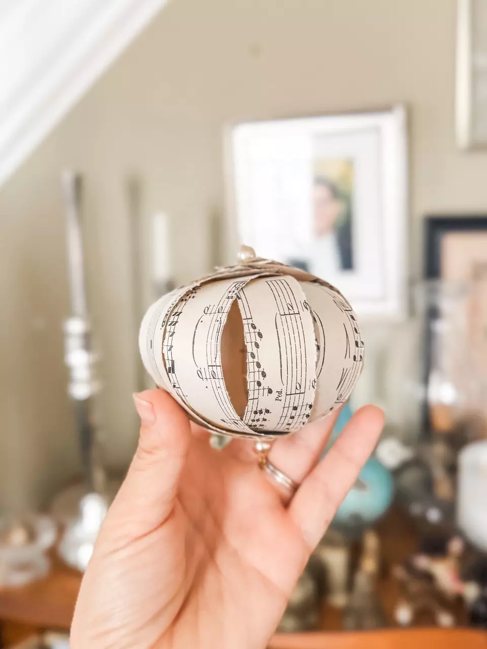 plant/TWO heirloom paper ornaments-0