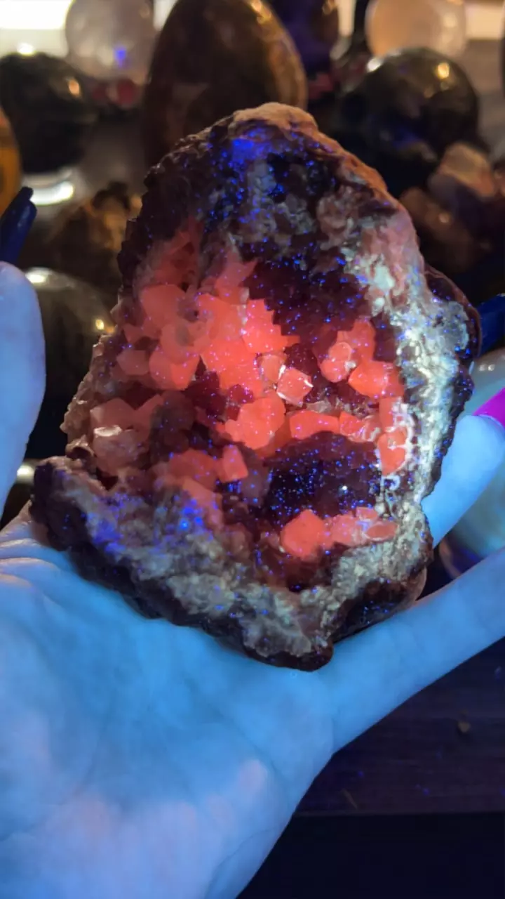 plant/Pink Amethyst Geode with Calcite-1