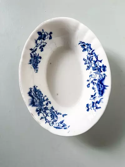 plant/Antique ironstone transferware serving dish-0-thumbnail
