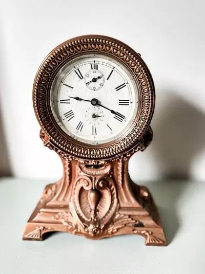 plant/Antique Copper and Cast Iron Mantle clock-0-thumbnail