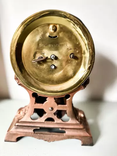 plant/Antique Copper and Cast Iron Mantle clock-3-thumbnail