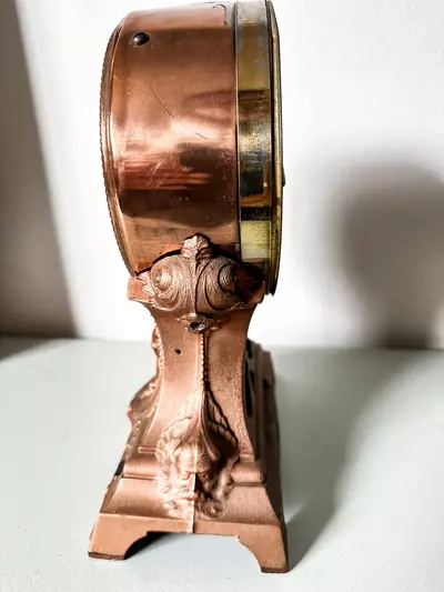 plant/Antique Copper and Cast Iron Mantle clock-2-thumbnail