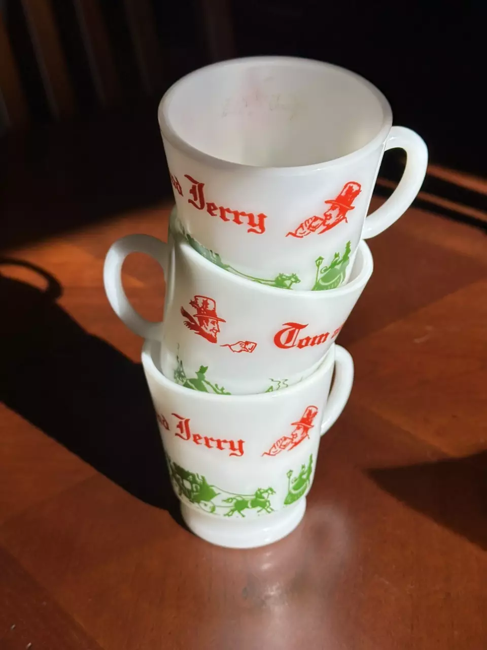 plant/Hazel Atlas Tom & Jerry MilkGlass Mugs-1