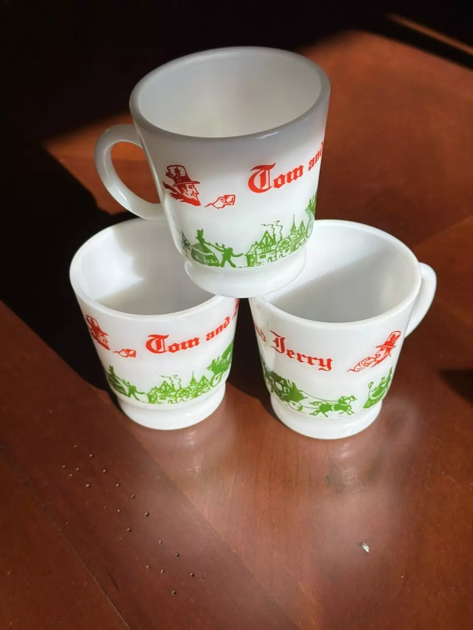 plant/Hazel Atlas Tom & Jerry MilkGlass Mugs-0