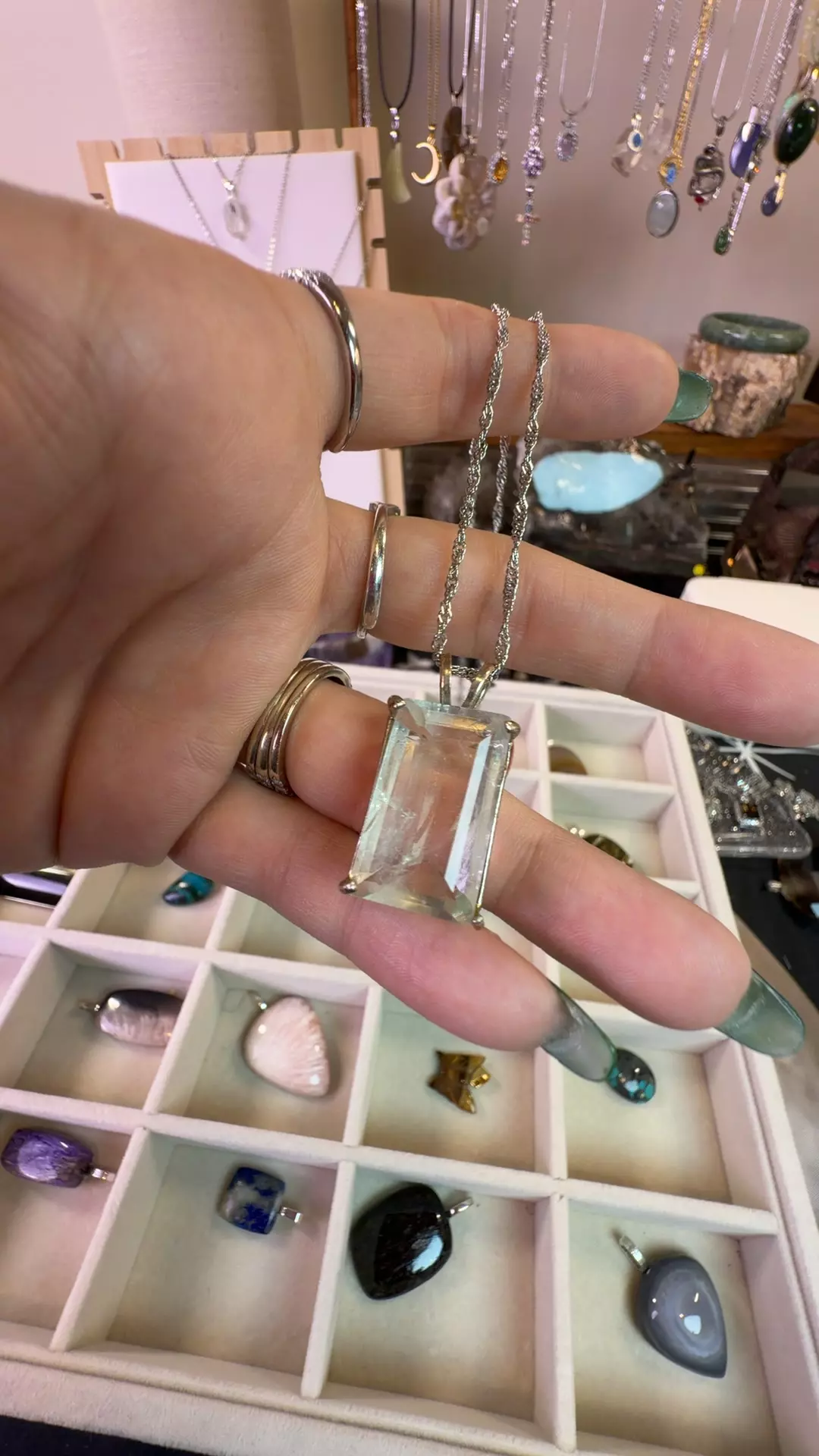 plant/prasiolite necklace-0