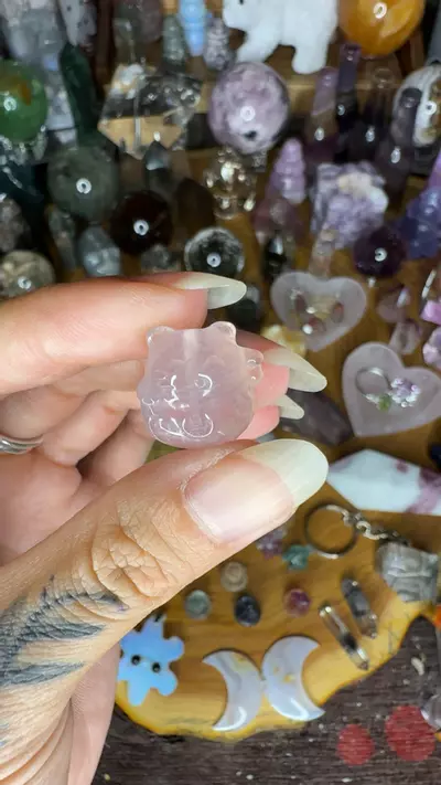 plant/Rose quartz lucky cat bead 7-0-thumbnail