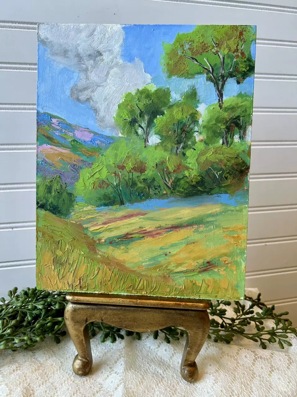 plant/original Acrylic hill painting-0