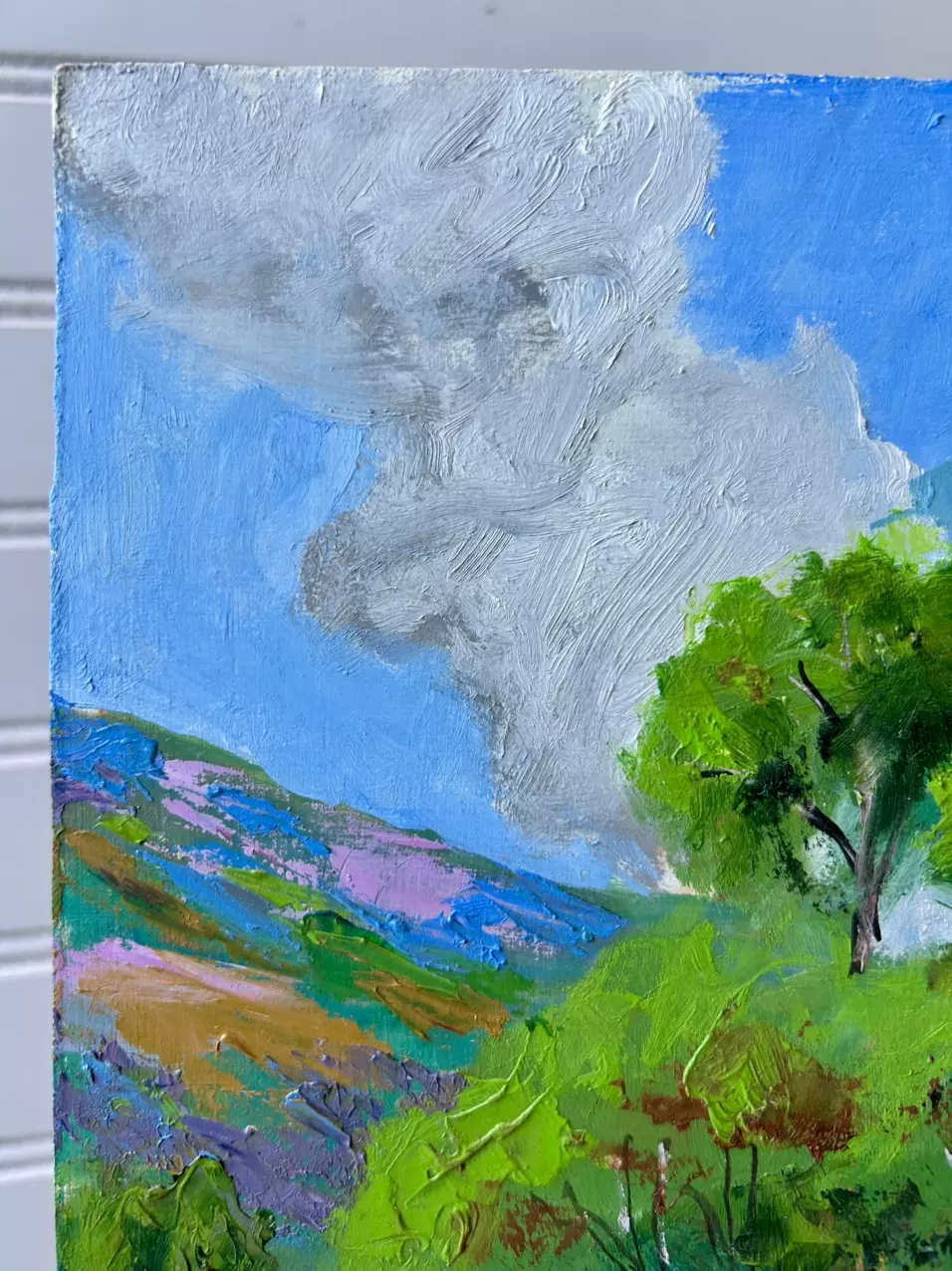 plant/original Acrylic hill painting-1