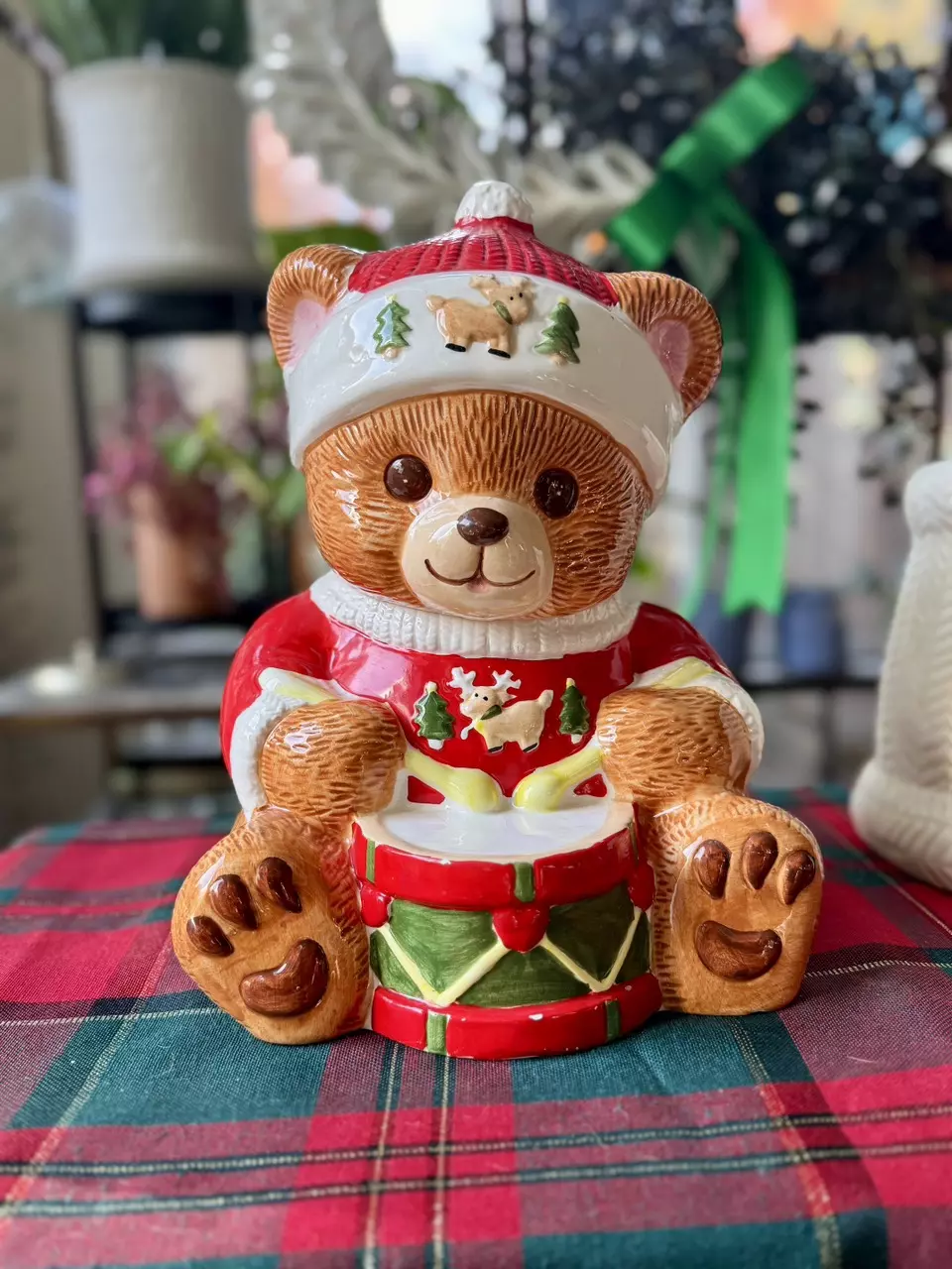plant/Drummer bear cookie jar-0