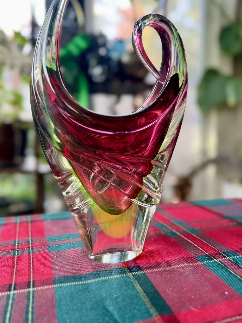 plant/Murano-style glass vase-1