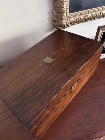 plant/antique campaign-style writing box-2-thumbnail