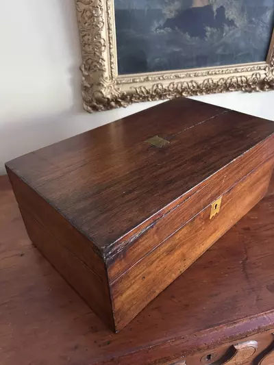 plant/antique campaign-style writing box-3-thumbnail