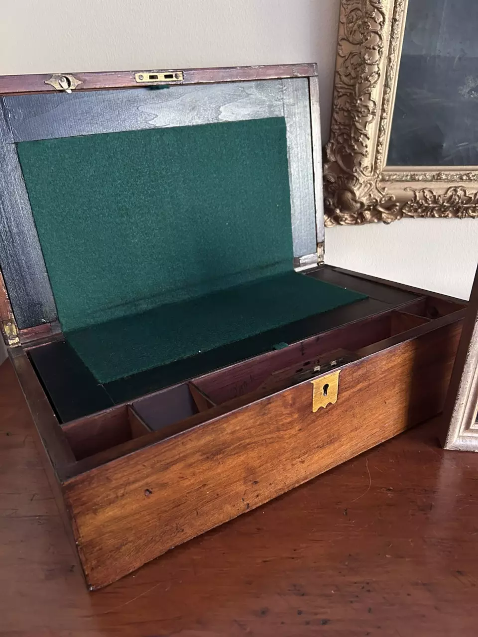 plant/antique campaign-style writing box-1