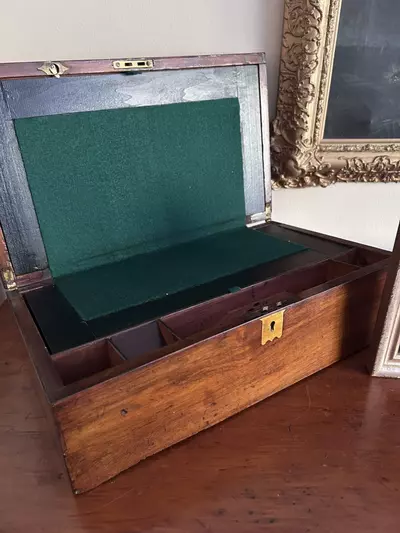 plant/antique campaign-style writing box-1-thumbnail