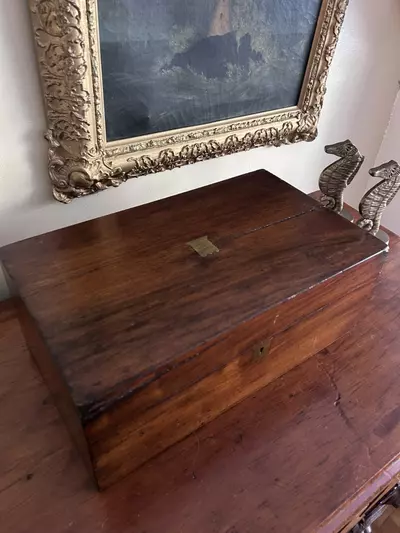 plant/antique campaign-style writing box-5-thumbnail