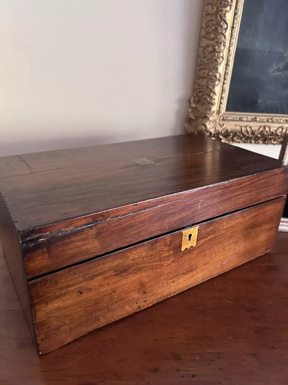 plant/antique campaign-style writing box-0