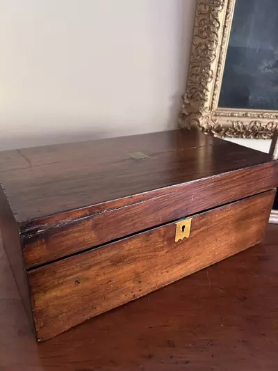 plant/antique campaign-style writing box-0-thumbnail