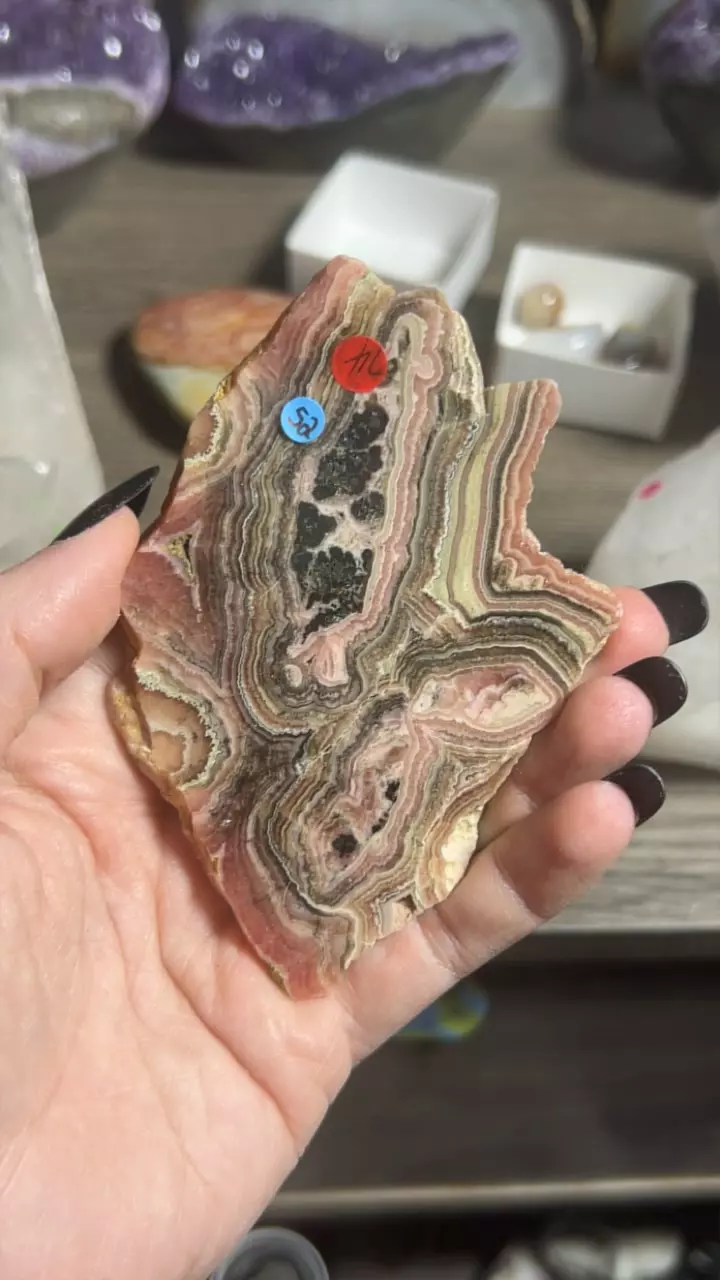 plant/Rhodochrosite Slab-0