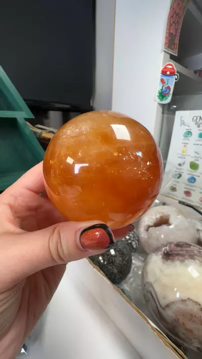 plant/Honey Calcite Sphere 73MM-0-thumbnail