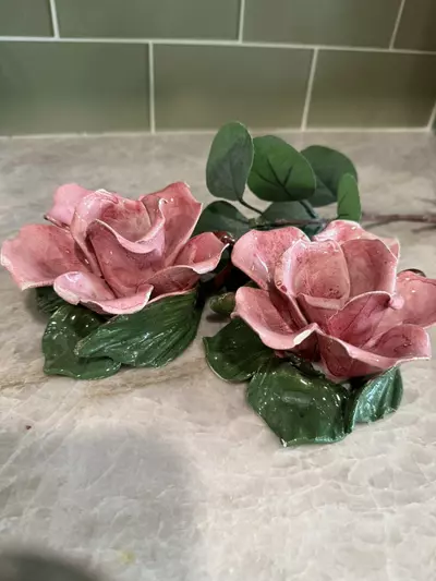 plant/Capodimonte Porcelain Flower Candle Holder-0-thumbnail