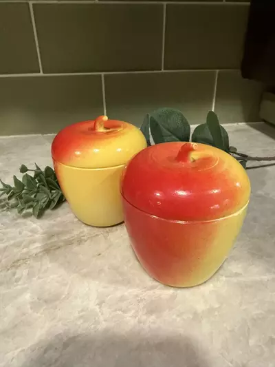 plant/Hazel Atlas Milk Glass Apple Jam Jar-0-thumbnail