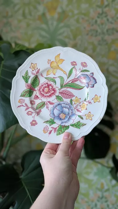 plant/johnson brothers English bouquet salad plate - 2 available-0-thumbnail