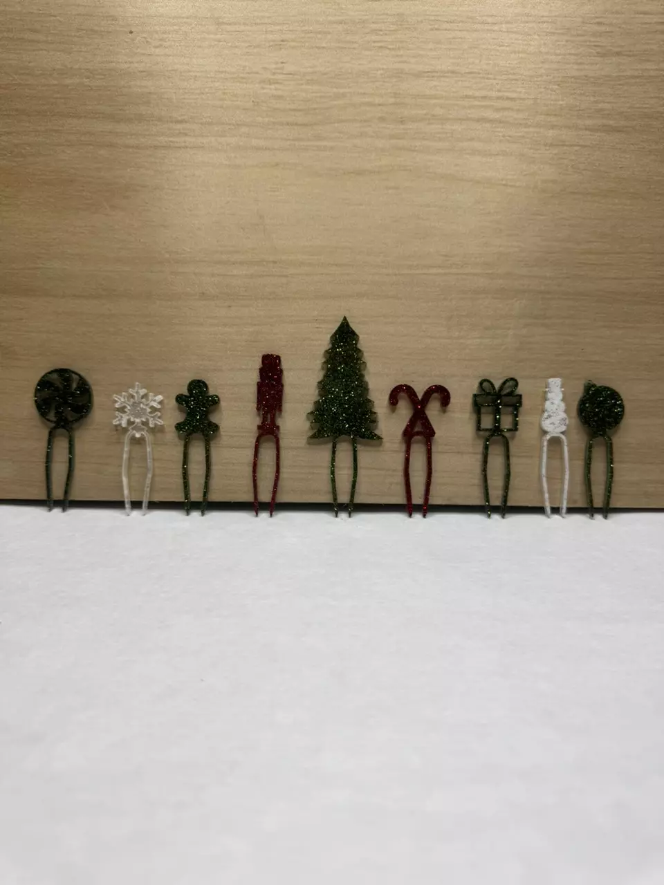 plant/5pk Variety Prop Pin Red/Green/White Glitter-0