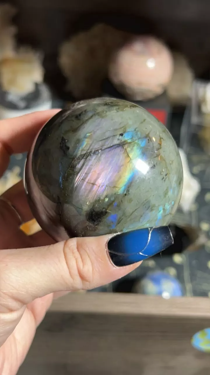 plant/Labradorite Sphere-0
