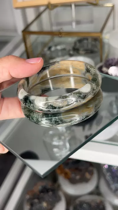 plant/Ocean Jasper x Quartz bangle 60mm $60-0-thumbnail