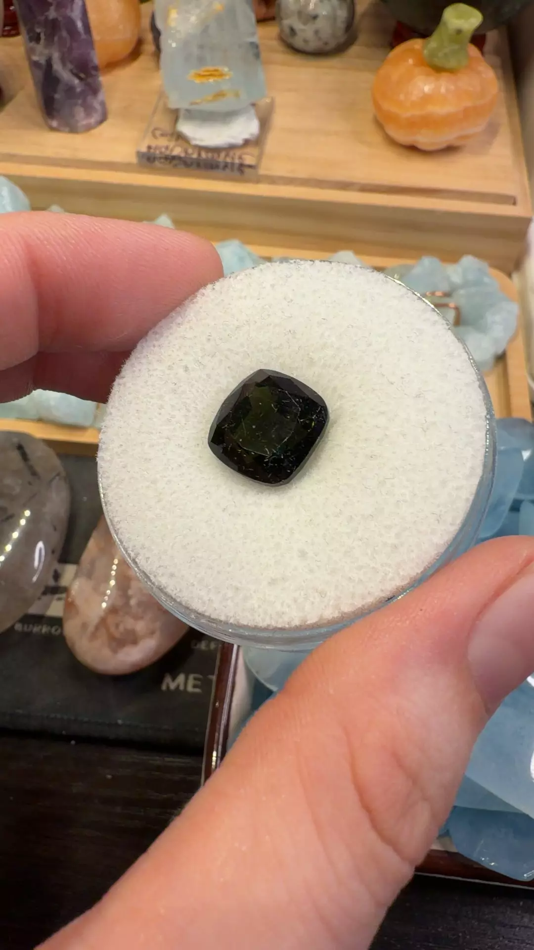 plant/Moldavite facet 8.65 ct-0