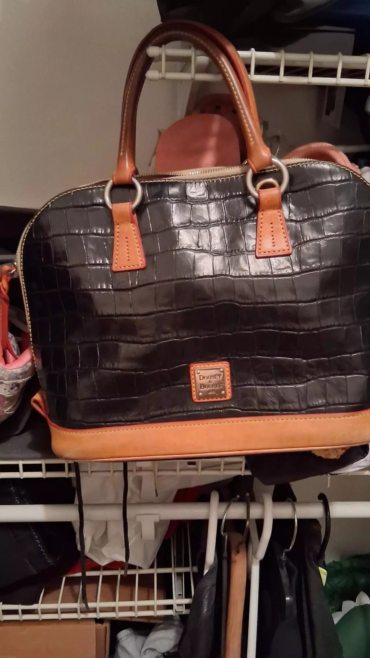 plant/croc embossed Dooney &-0