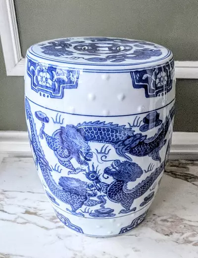 plant/Hand painted Chinoiserie Garden Stool-1-thumbnail