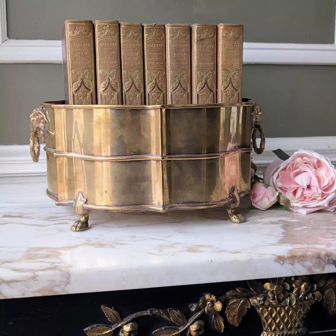 plant/Large brass Ramshead Jardiniere-1