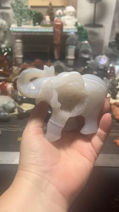 plant/$175| Druzy Agate Statement Elephant 4 1/2”  1 lb-0-thumbnail