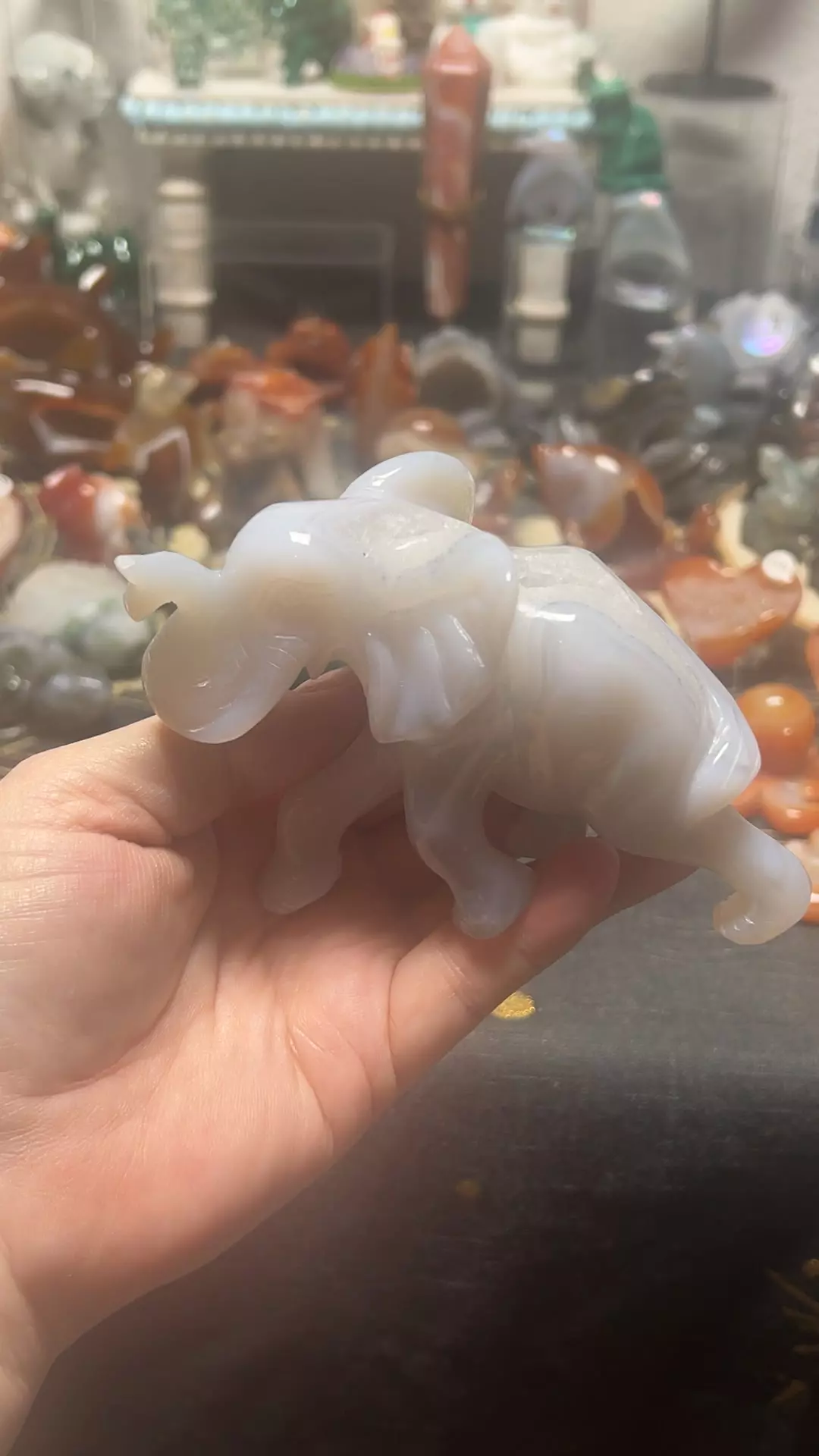 plant/$90| Druzy Agate Elephant 4 1/2”-0