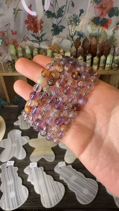 plant/$12 | Amethyst Garden Quartz Bracelet 8mm-0-thumbnail